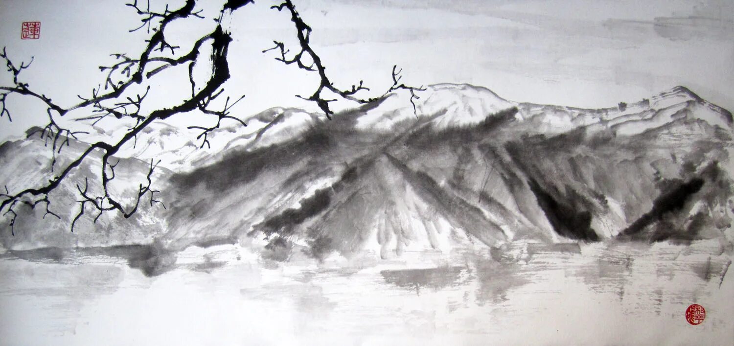 море берег рисунок тушь скетч. картины тушью. морской пейзаж в графике. суми-э японская живопись пейзаж. рисунки графика 12 лет.