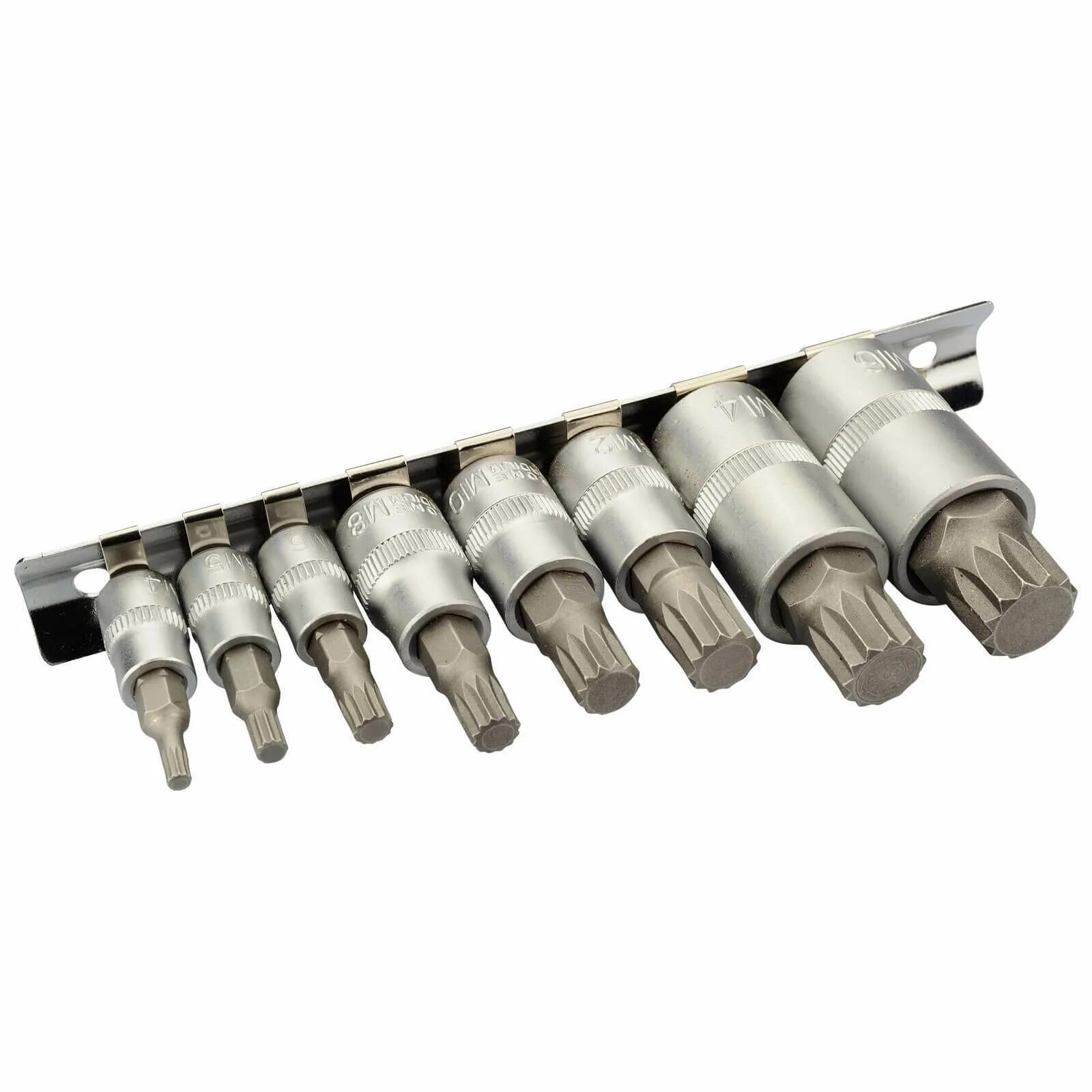 Набор торцевых вставок-бит Spline 1/4" m4-m5-m6, 1/2" m8-m18 (12 предметов). Набор торцевых головок Торекс. Набор головок Spline 1/4. Набор биты-сплайн м14.