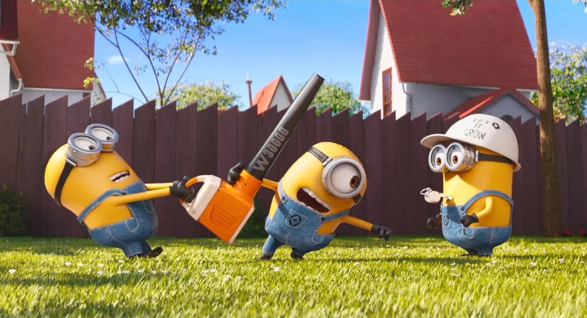 Миньоны короткометражки. Миньоны против газона (2016). Миньоны против газона мультфильм 2016. Миньоны на газоне. Миньоны против газона.