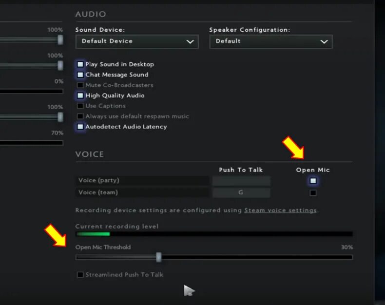 Дота не видит микрофон. Настройка микрофона в дота 2. Микрофон в доте. Настройки микрофона в доте. Как настроить микрофон в доте.