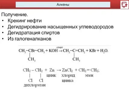 Примеры алкенов