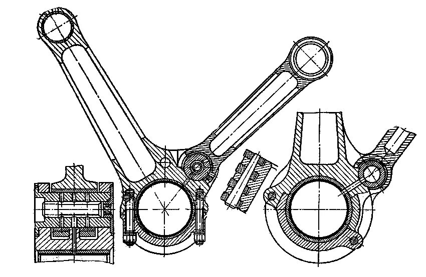 Шатун д49 чертеж. Шатун поршня jungheinrich. Прицепной шатун v-образного двигателя. Шатун двигателя т 34. Шатун v образного двигателя.