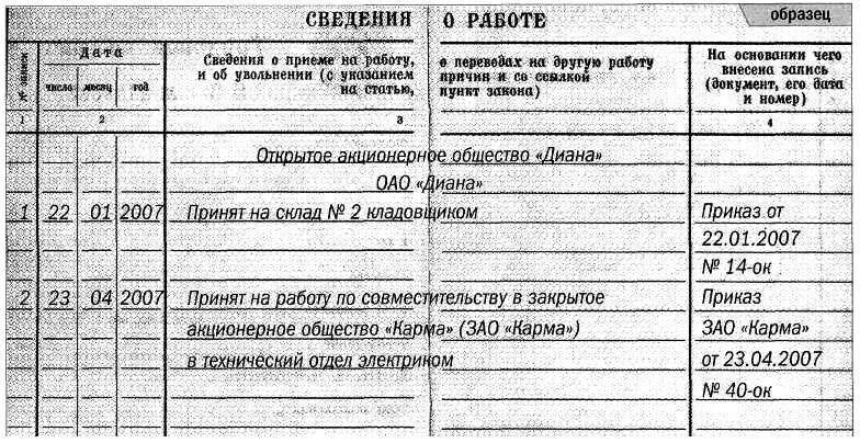 Могут ли водители по совместительству. Как правильно внести запись по совместительству в трудовую книжку. Внести запись в трудовую книжку о совместительстве. Как записать внутреннее совместительство в трудовую книжку. Как сделать запись в трудовую о внутреннем совместительстве.