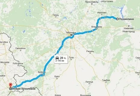 Нижний новгород москва карта дороги