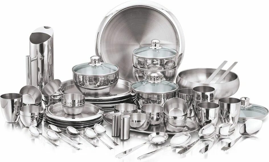 Купить метал посуда в спб. Stainless Steel kitchenware. Металлическая посуда. Металлическая столовая посуда. Инвентарь для кухни.
