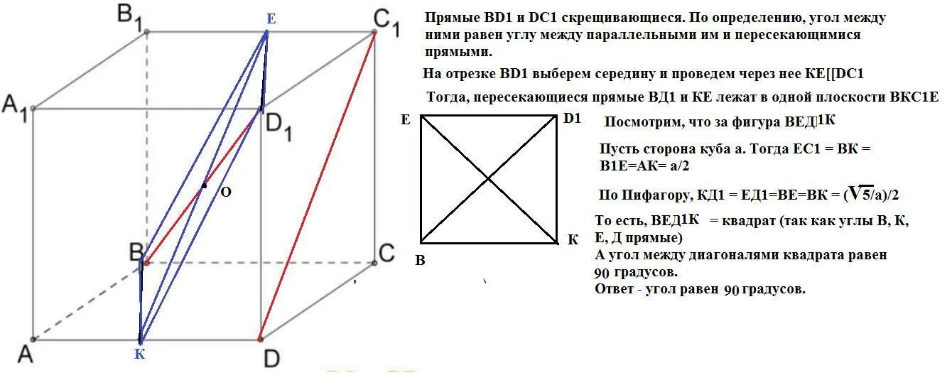 Найдите угол между прямыми dc1 и bd. Угол между прямыми dc и ab. в кубе угол между прямыми b1c и dc.