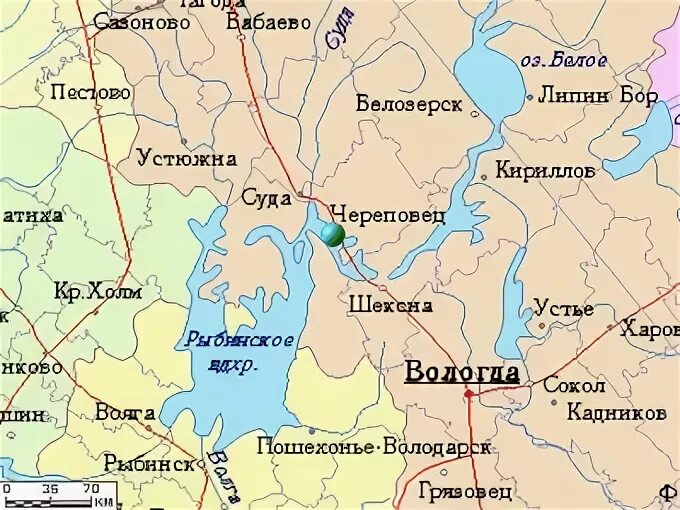 Где находится череповец на карте