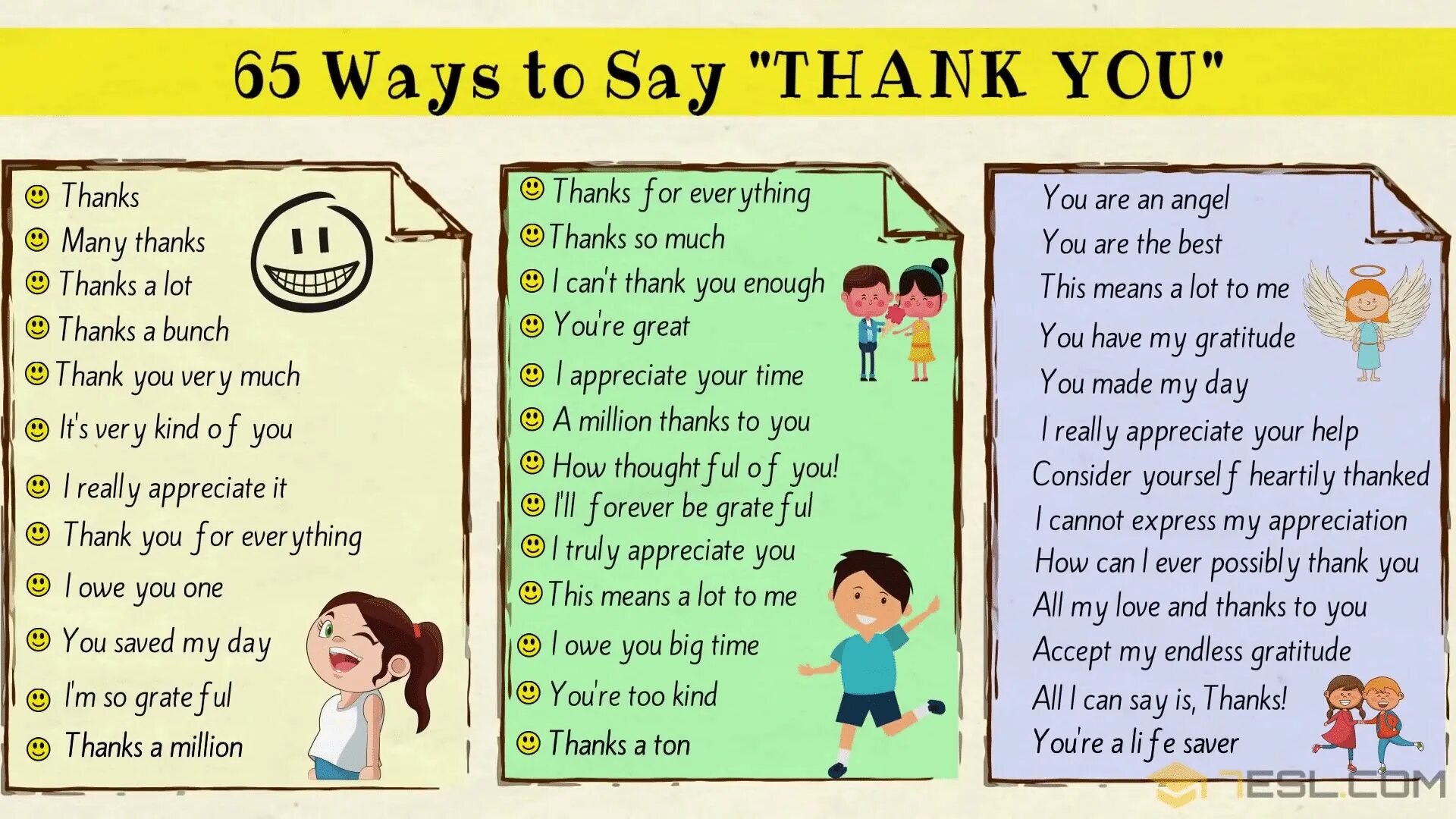 Ways to say thank you. Ways to say thank you in English. Other ways to say thank you. Different ways to say thank you. How are you reply