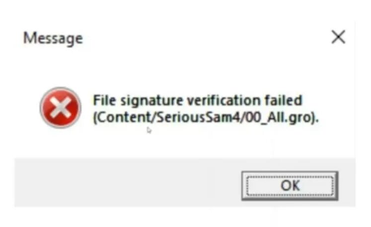 Verification failed. Signature verification failed. Ошибка TLS verification failed Error. Failed to verify files. Файл message