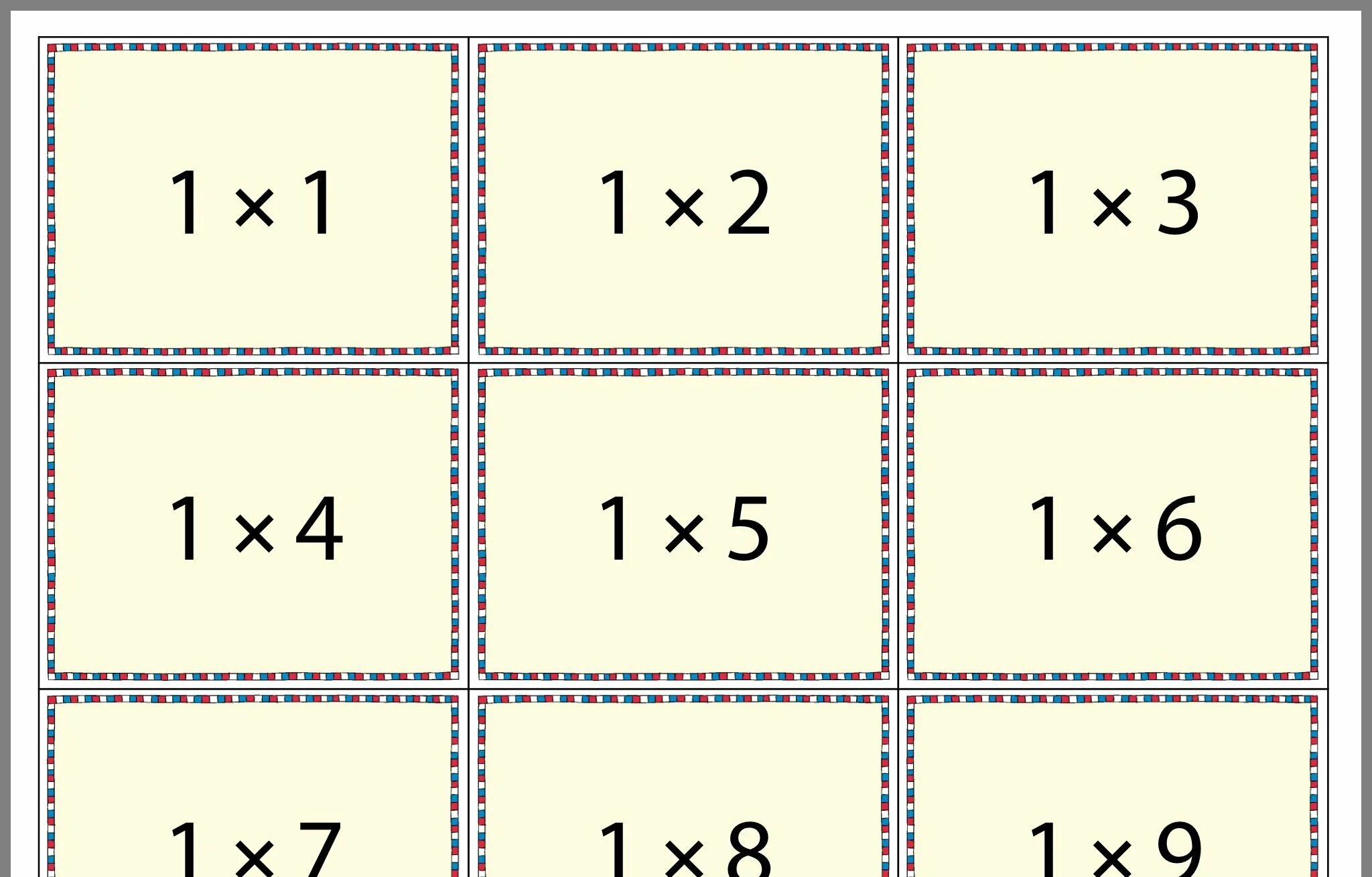 карточки для таблицы умножения распечатать. таблица умножения на 2 3 4.