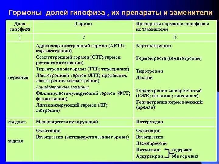 Анализ на гипофиз. Препараты гормонов передней и задней доли гипофиза классификация. Препараты гормонов гипоталамуса классификация. Препараты гормонов передней доли гипофиза классификация. Препараты гормонов и их синтетические заменители классификация.