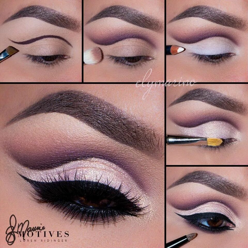 Картинки как сделать макияж. Макияж глаз cut crease. cut crease техника макияжа глаз. техника cut crease в макияже. вечерний макияж пошагово.