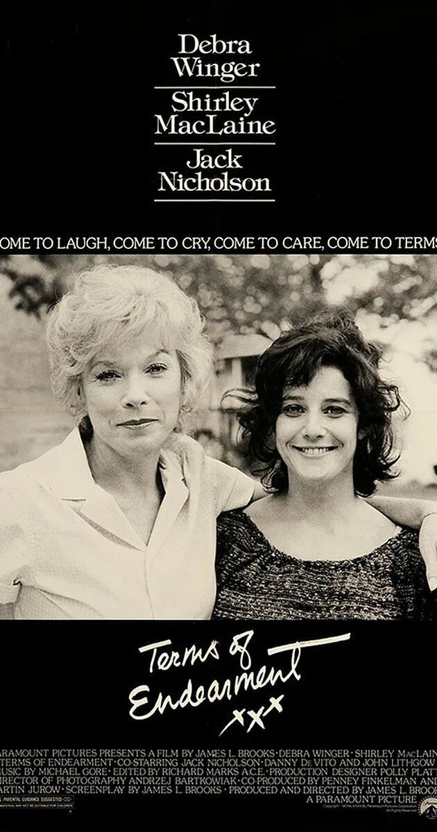 Terms of endearment. Ширли маклейн язык нежности. terms of endearment (1983). terms of endearment (1983) poster.