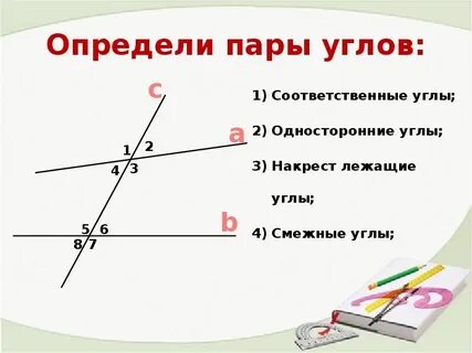 Сумма соответственных углов 180 градусов