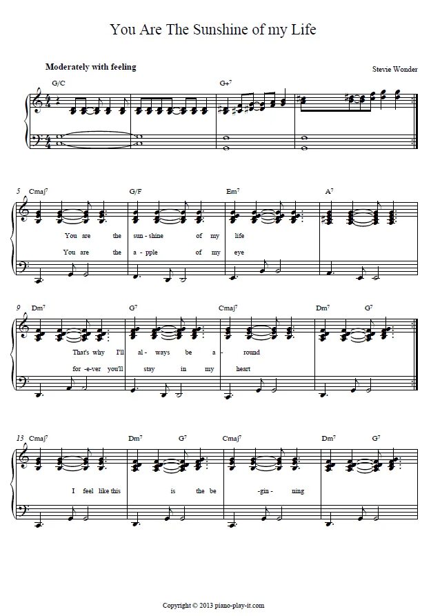 Ноты my life. Life of my Life фортепиано. Ноты ИТС май лайф для пианино. You are the Sunshine of my Life Ноты. You are the Sunshine Ноты.