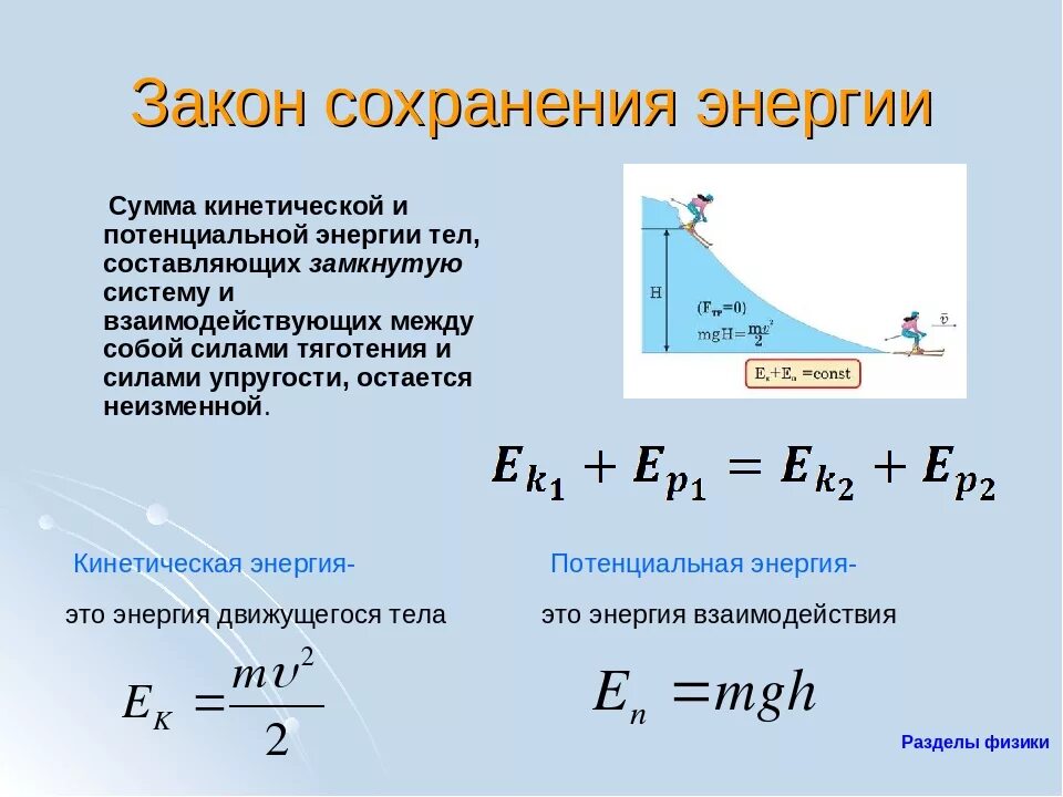 Закон сохранения энергии физика формула. Физика 9 класс формула формулировка закона сохранение энергии. Закон сохранения энергии формула 9 класс. Закон сохранения энергии физика 9 класс.