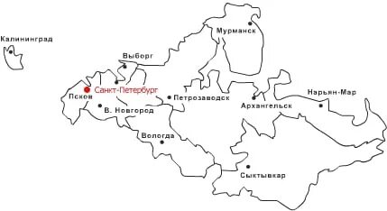 Контурная карта северо запада 9 класс