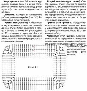 Реглан крючком схемы размер