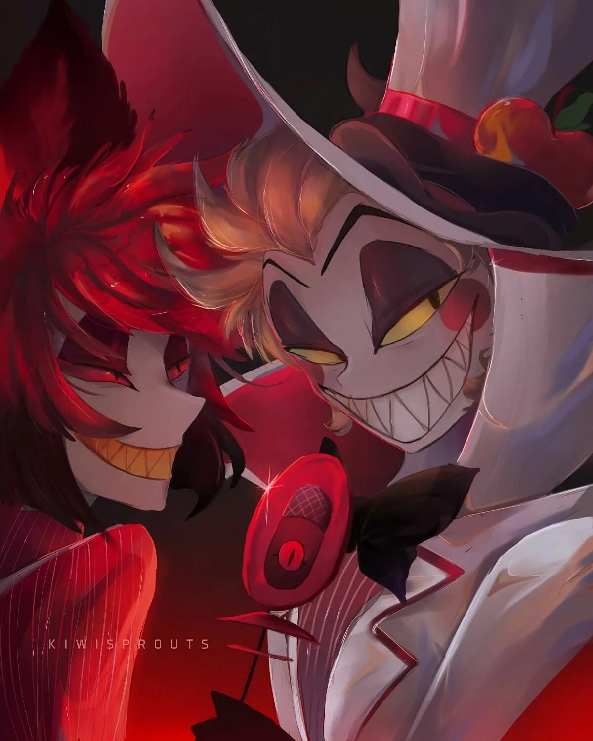 Люцифер магне и аластор 18. Alastor and lucifer. Аластор отель хазбин арт. Alastor and lucifer. Аластор и люцифер hazbin hotel.