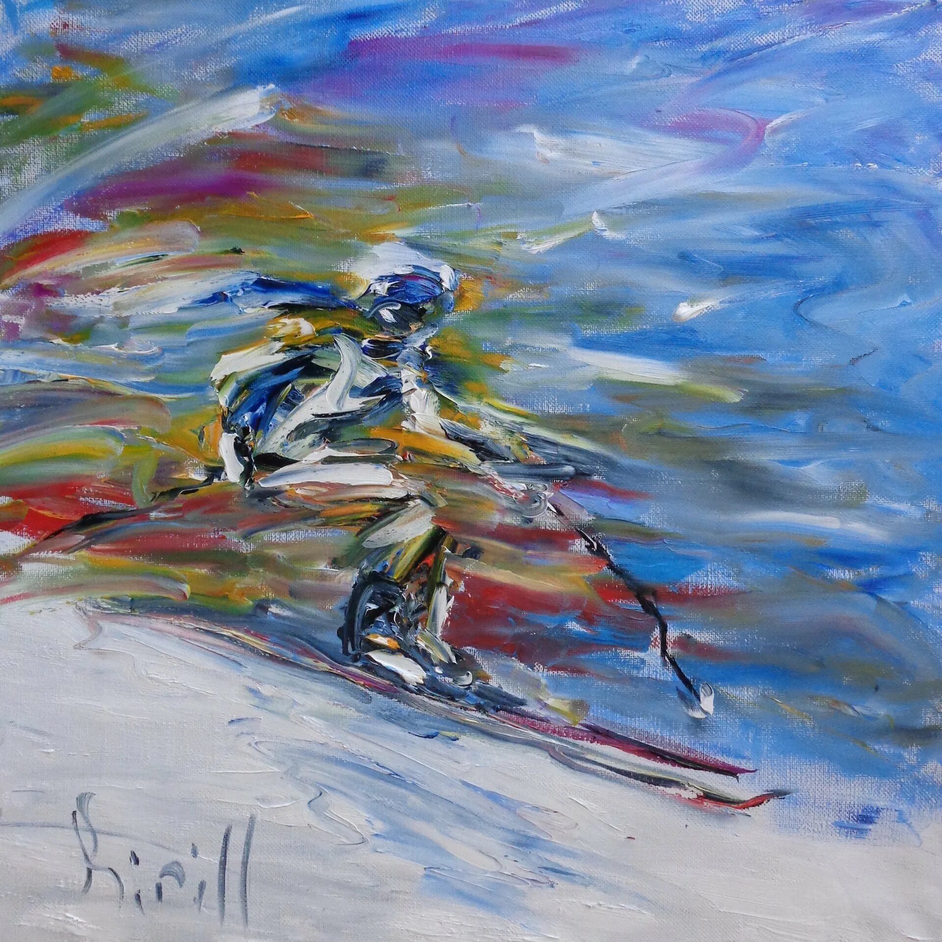 Картина лыжники. Горные лыжи живопись. Лыжники живопись. Картины с лыжниками маслом. Картина горные лыжи.