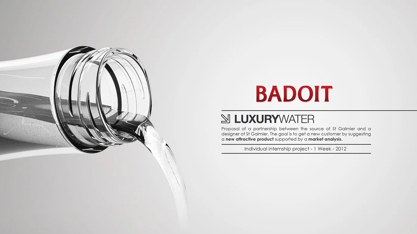 Вода luxury. Badoit. Luxury Water.