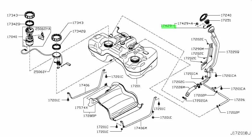 Купить Nissan 172218H300 (17221-8H300) Tube Assembly, Filler для Nissan X-Trail.