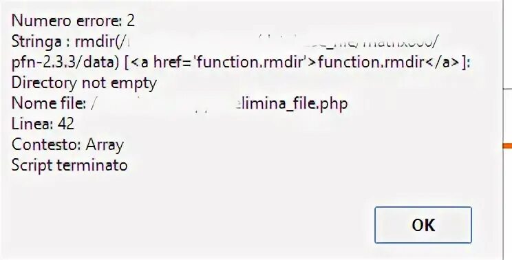 Rmdir not empty