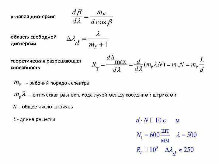 Область дисперсии. Дисперсия и разрешающая способность дифракционной решетки. Область дисперсии. Линейная дисперсия дифракционной решетки формула. Дисперсия представляет собой:.