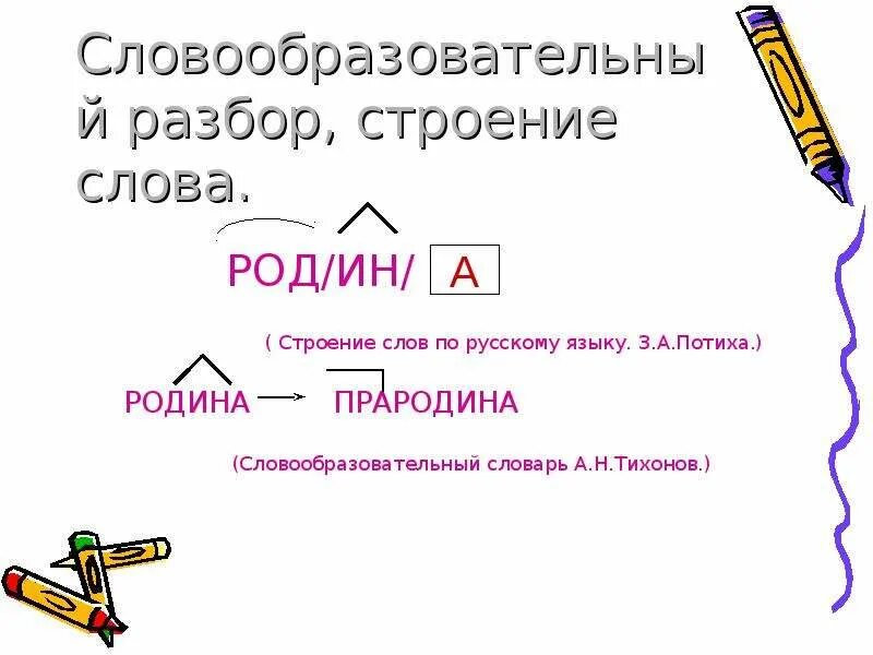 Выполни словообразовательный анализ слов