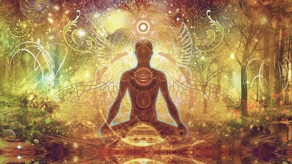 Йога исцеляет. Кундалини и самадхи. Фарун Будда золотой поток. Духовное Пробуждение. Картина медитация.