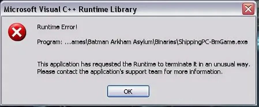 Технические проблемы ВК. This application has requested the runtime to terminate it in an unusual way. Как исправить ошибку this application has requested the runtime to terminate it in an unusual way. This application runtime to terminate