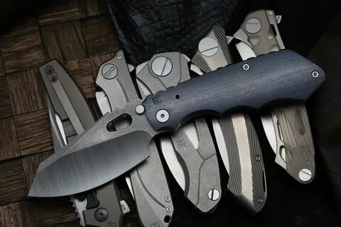 Custom Knife Factory Rotten Design Collab Evolution M390, Titanium.