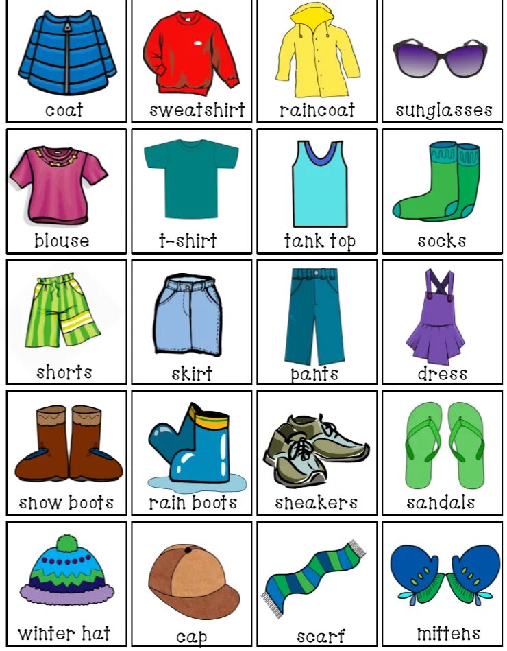 Картинки одежды на английском языке. Одежда на английском. Одежда на английском для детей. Clothes на английском для детей. Тема одежда на английском для детей.