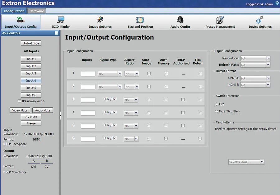 Sectionname ru настройки webmonstro en config webmonstro. Extron in1608. Extron in 1606. Extron система бронирования. Extron product configuration software.