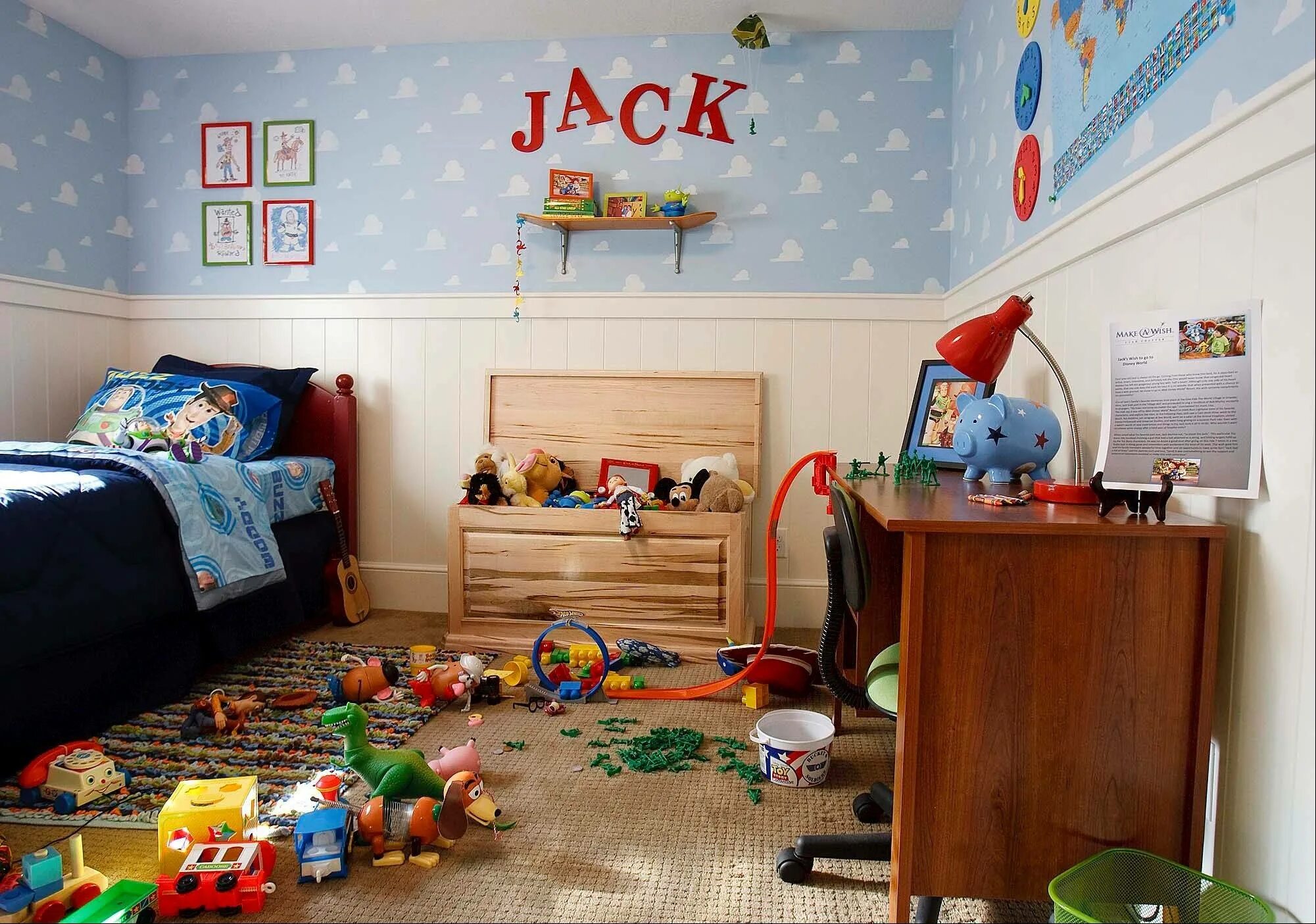 The toys are in the room