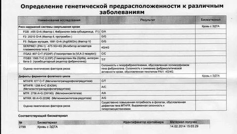 Анализ на генетические заболевания