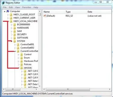 Hkey local machine system currentcontrolset services