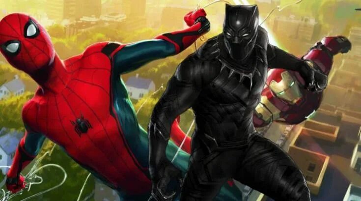 Марвел Marvel человек паук и чёрная пантера.. Черная пантера и человек паук. Человек паук чёрная понтэра. Черная пантера и Железный человек.