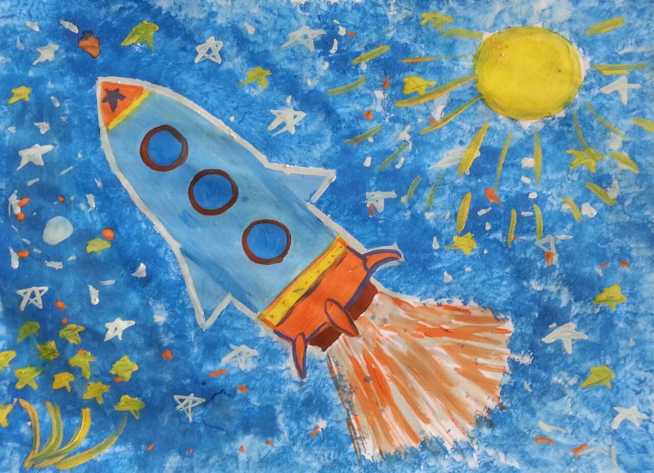 День космонавтики рисунок в школу 2 класс. Детские рисунки на тему космос. Рисование для детей космос. Рисование на тему космос в детском саду. Космос глазами детей.