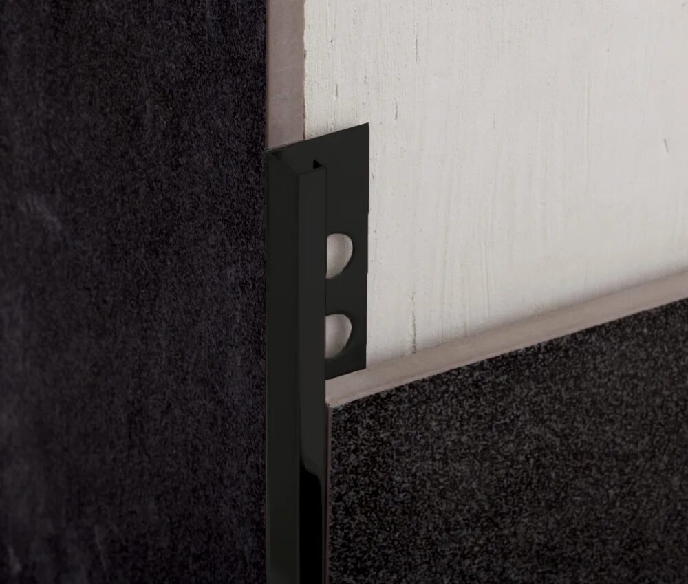 Tile trim. Профиль juliano tile trim. трим черный для плитки.