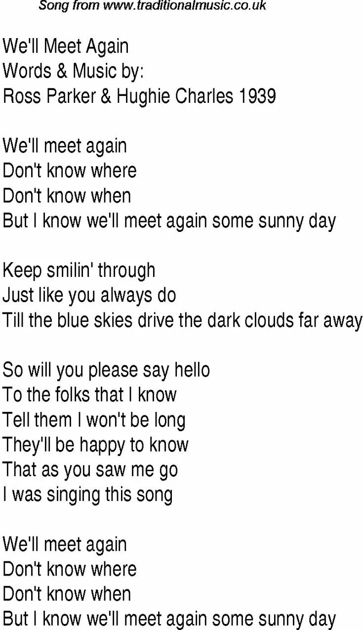 Песня i will meet you. We'll meet again текст. We'll meet again перевод. Will meet again текст. Vera Lynn we'll meet again текст.