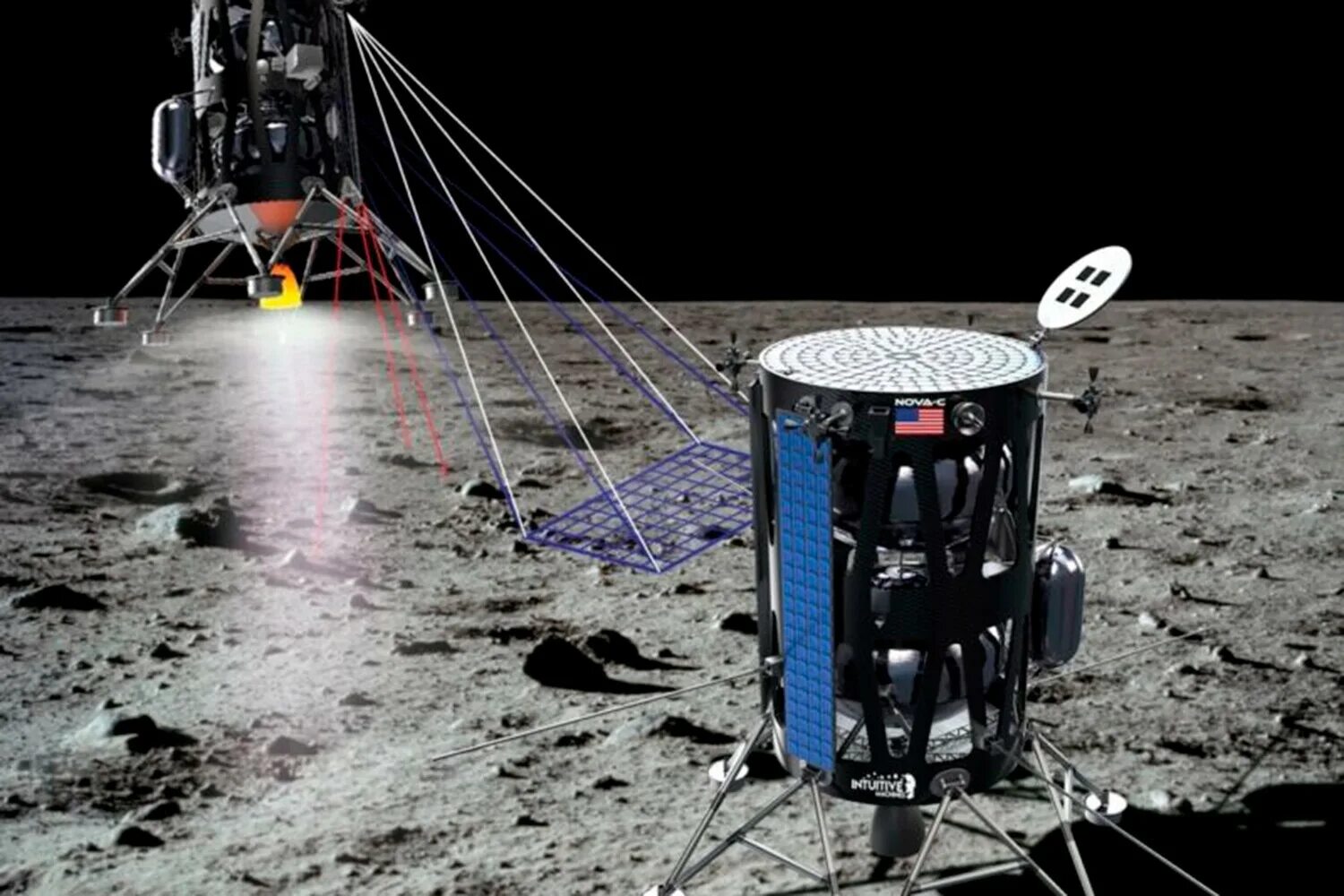 Как называется самый большой космический аппарат. Lunar Lander космический аппарат. Посадочный модуль для Artemis. Модуль Nova-c компании intuitive Machines. Посадочный аппарат.