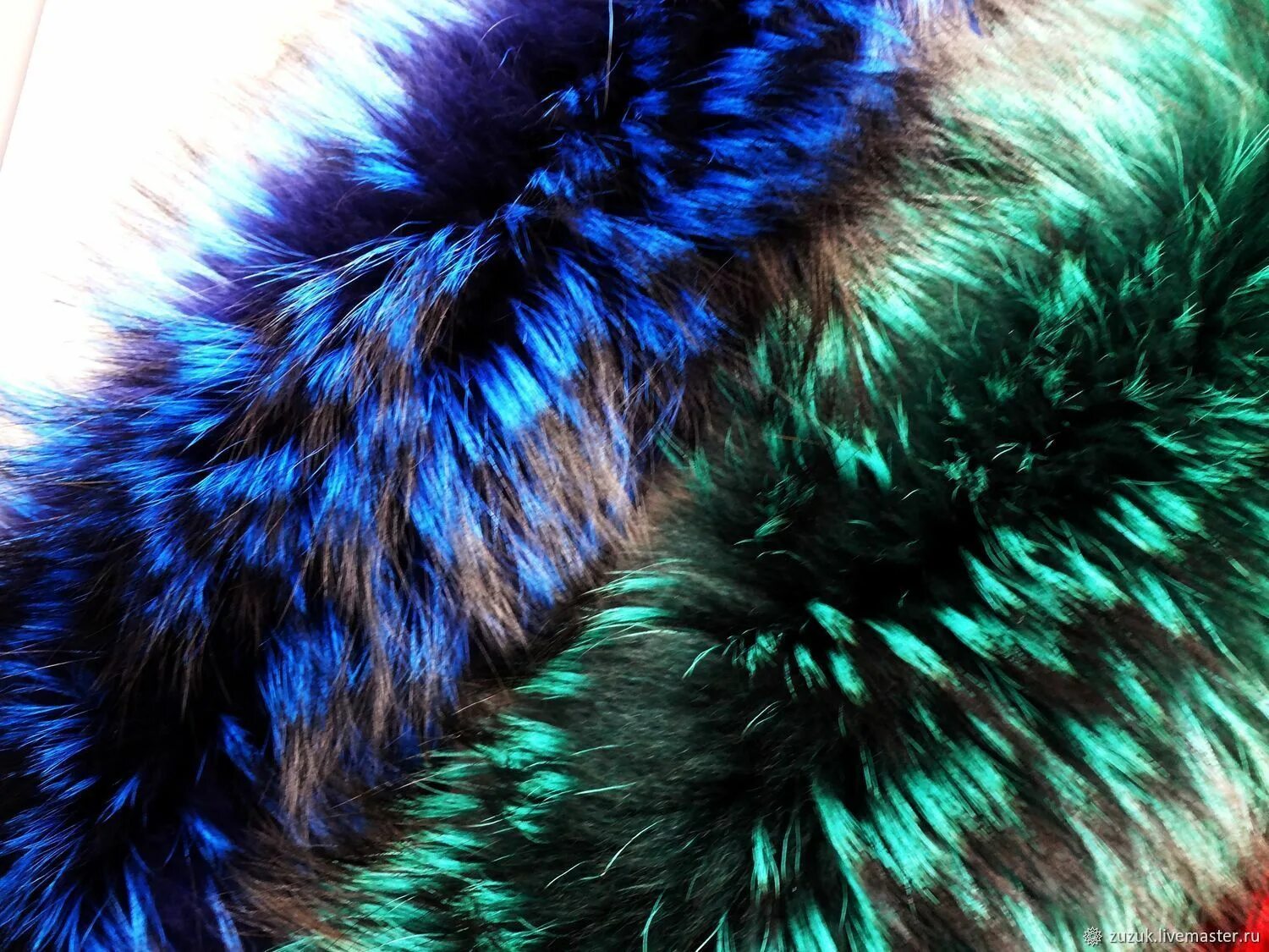 Зел мех. Искусственный мех голубой. меховая опушка. искусственный мех на капюшон. синий мех.