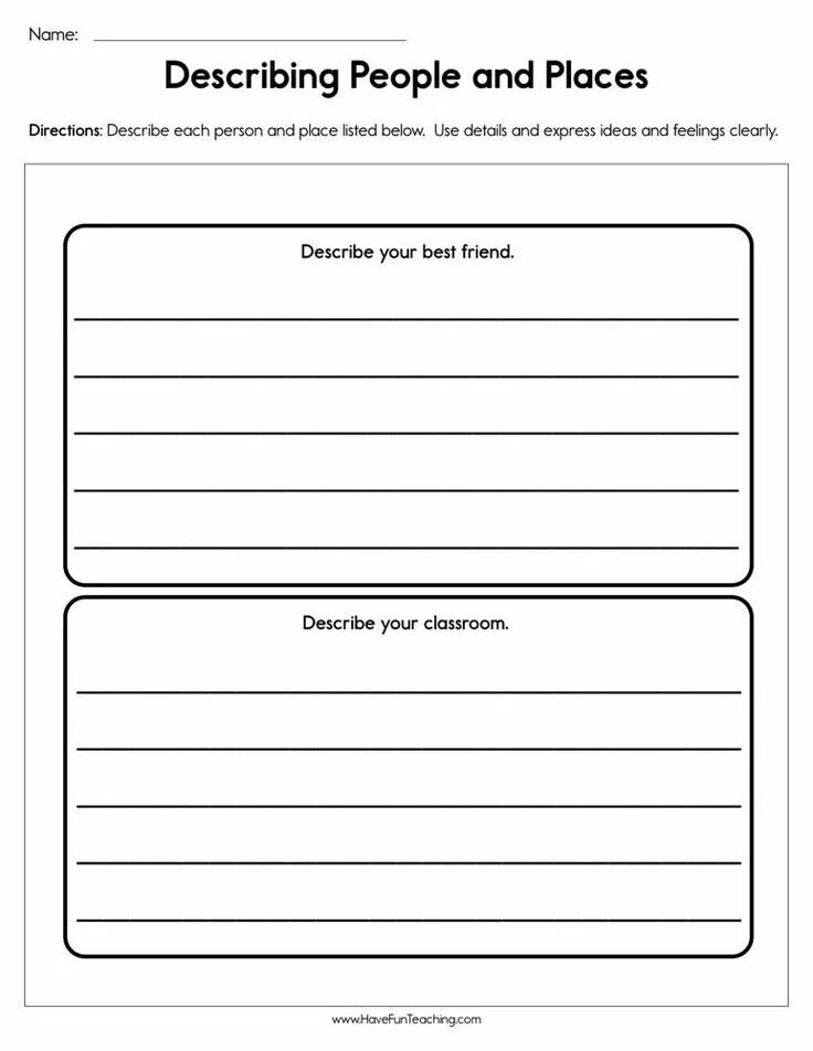 People and places 4 grade lesson plan