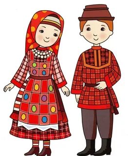 Раскраска удмуртский костюм