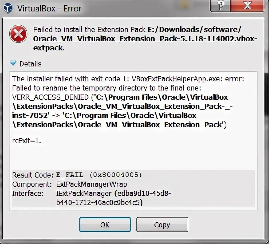 Verr access denied