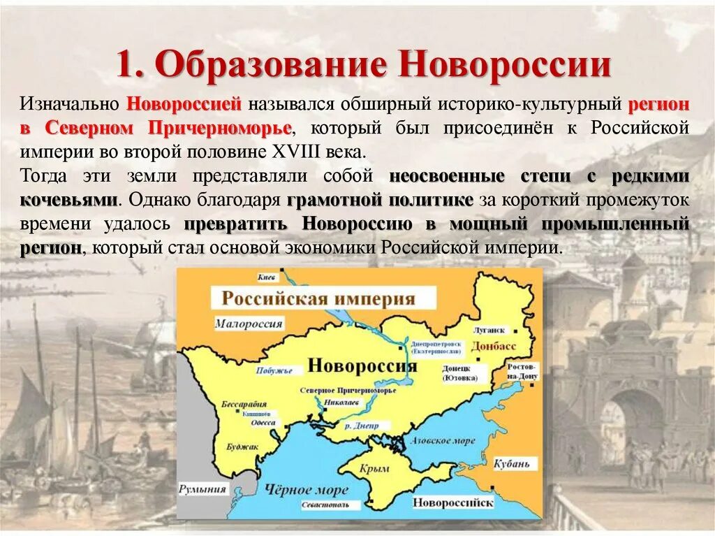 Начало освоения новороссии и крыма пересказ. Освоение Новороссии и Крыма. Начало освоения Новороссии и Крыма. Начало основания Новороссии и Крыма. Новороссия и Крым при Екатерине 2.