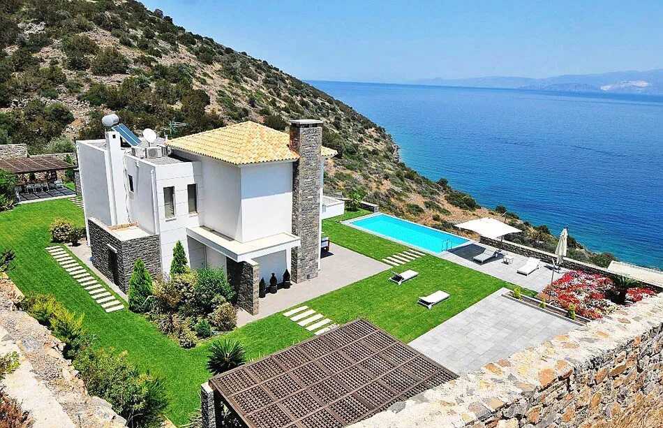 Вилла Санторини. Греция Крит вилла Версаче. Villa Santorini Фиолент. Вилла у моря в Греции на Крите.