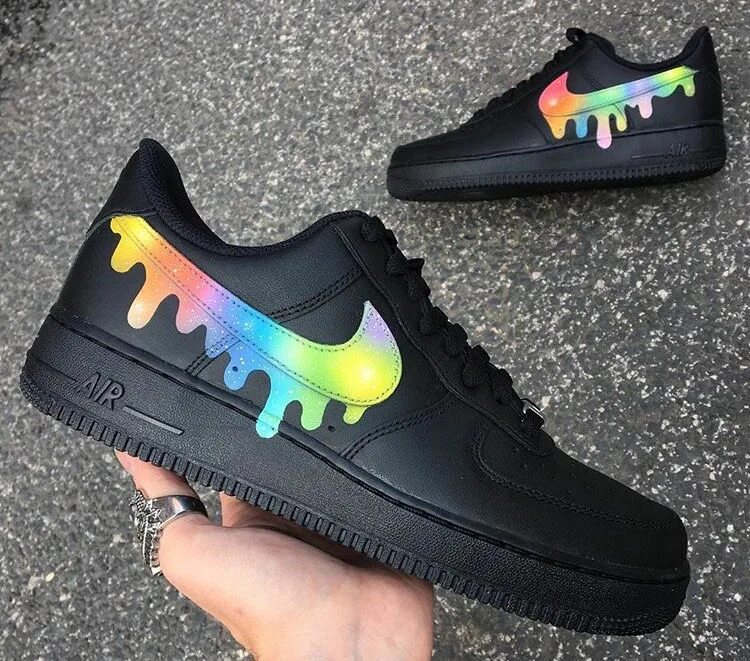 Nike Air Force радужные. Nike Air Force кислотные. Кастомные кроссовки Nike. АИР Форс Рейнбоу.