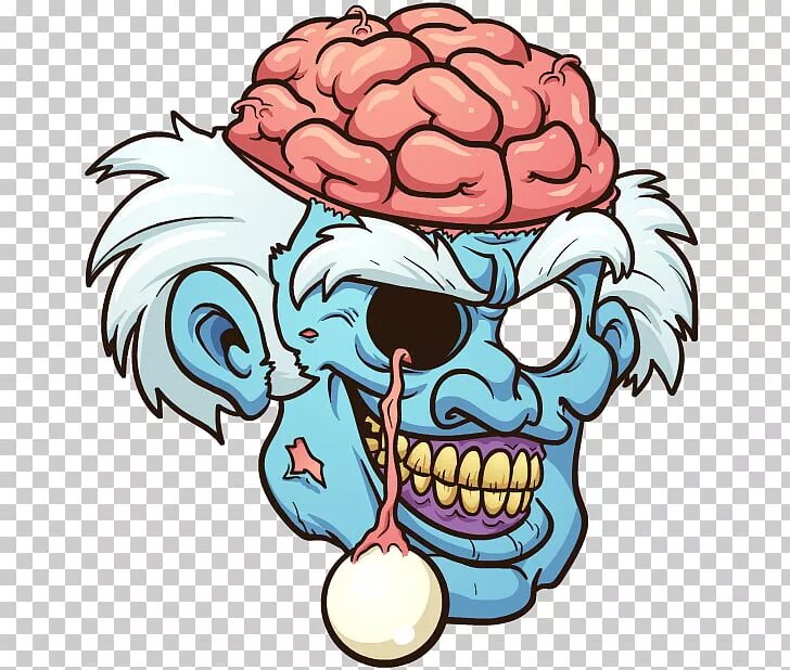 Zombie brain. Нарисовать мозги у зомби.